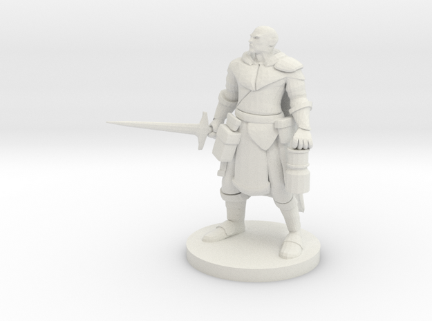 Mountain Warrior Paladin / Cleric in White Natural Versatile Plastic