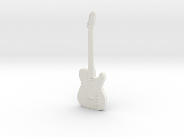 Telecaster Guitar Pendant in White Natural Versatile Plastic