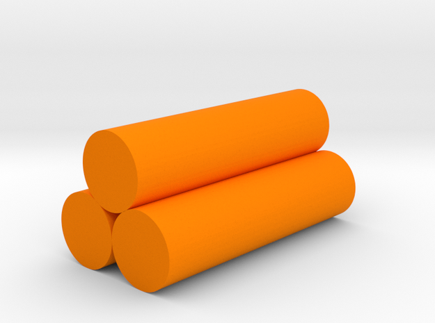 Logs Game Piece in Orange Processed Versatile Plastic