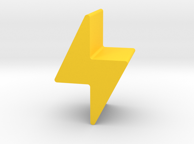 Lightning Bolt Game Piece in Yellow Processed Versatile Plastic