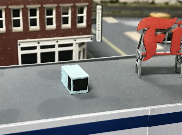 HO scale rooftop air conditioning unit in Tan Fine Detail Plastic