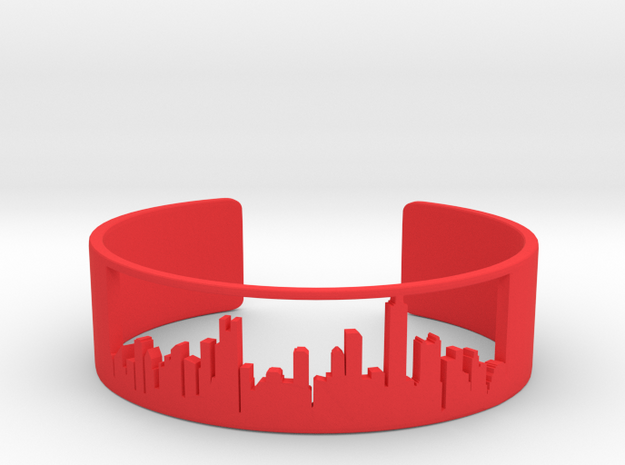 Chicago Skyline Bracelet v2.0 in Red Processed Versatile Plastic