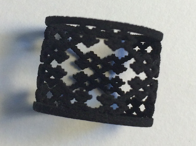 Twill Weave Structure Ring Size 6.5 in Black Natural Versatile Plastic