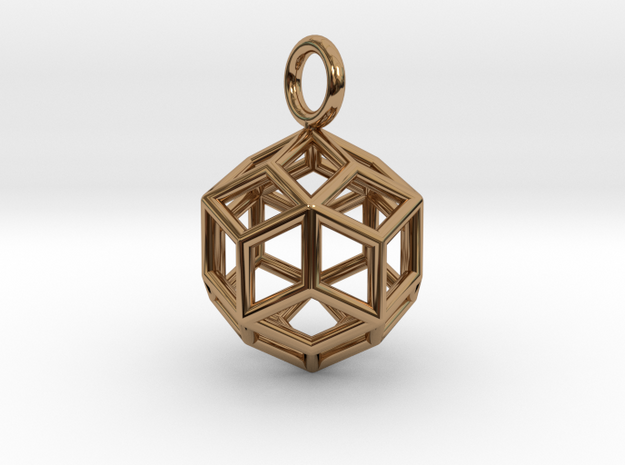 Pendant_Rhombic-Triacontahedron in Polished Brass