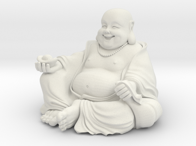 Maitreya Buddha in White Natural Versatile Plastic