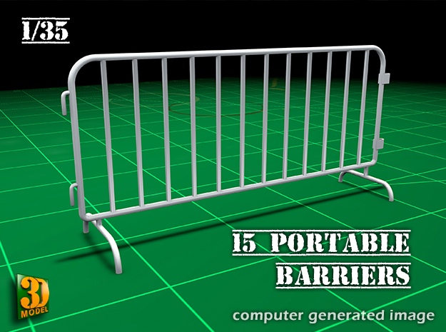 Portable Barrier 15x (1/35) in Tan Fine Detail Plastic