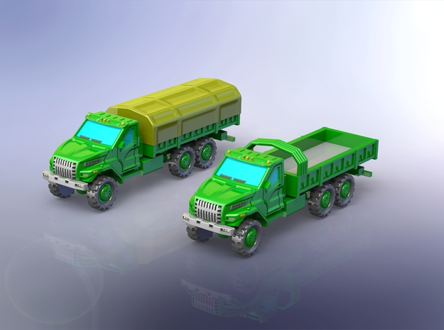 Russian GAZ Ural Next Truck 1/160 N-Scale in Tan Fine Detail Plastic