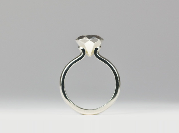 Prenup Ring in Fine Detail Polished Silver: 7 / 54