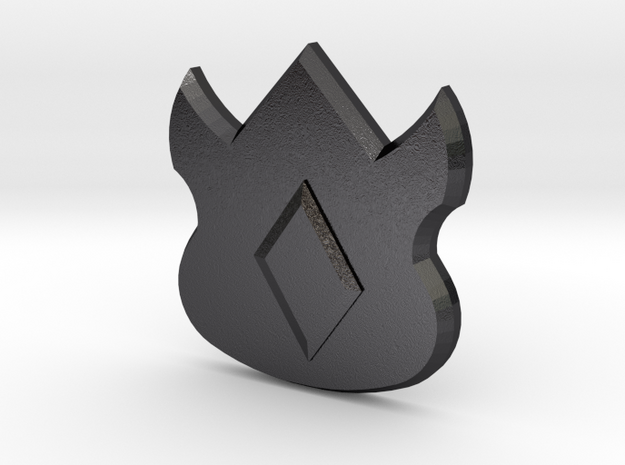 Pokemon Kanto Volcano Badge in Polished and Bronzed Black Steel