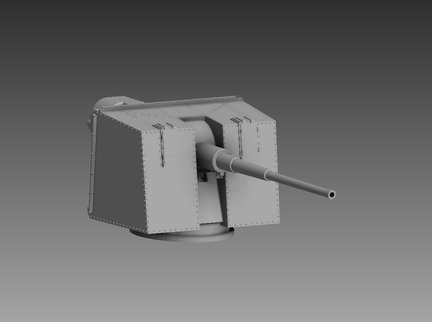 4.7" Gun and MKXVIII mount 1/72 in Tan Fine Detail Plastic