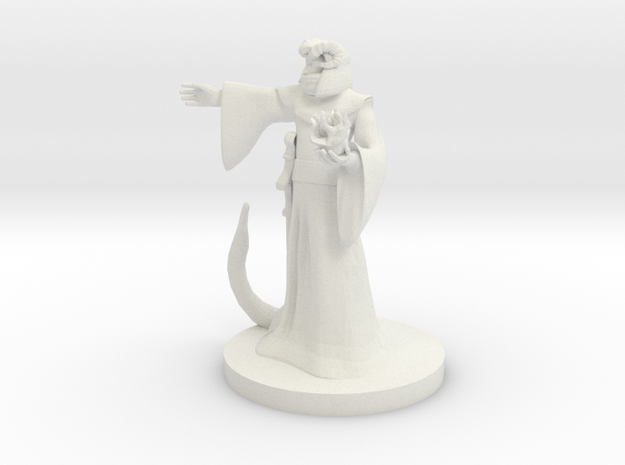 Tiefling Male Sorcerer / Warlock in White Natural Versatile Plastic