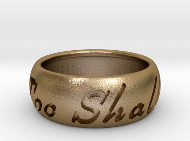 This Too Shall Pass ring size 11 in Polished Gold Steel