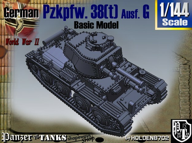 1-144 Basic PzKpfw 38t Ausf G in Tan Fine Detail Plastic