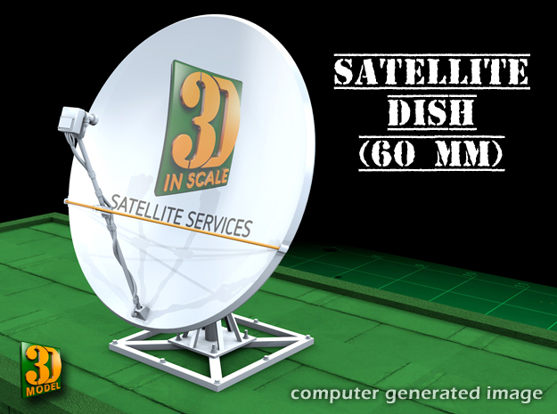 Satellite dish (60mm) in Tan Fine Detail Plastic