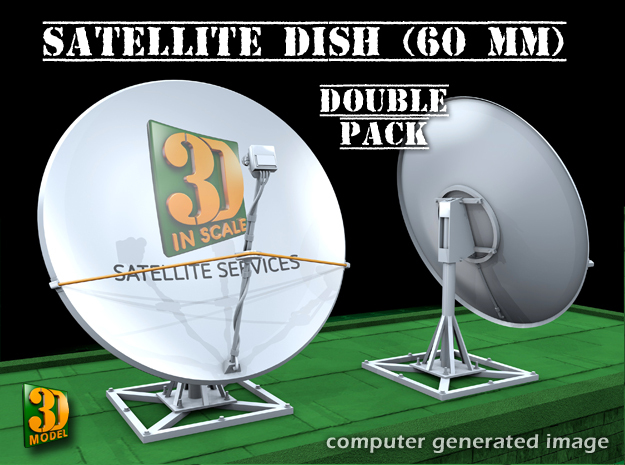 Satellite dish (60mm) double pack in Tan Fine Detail Plastic