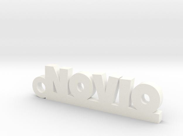 NOVIO_keychain_Lucky in White Processed Versatile Plastic