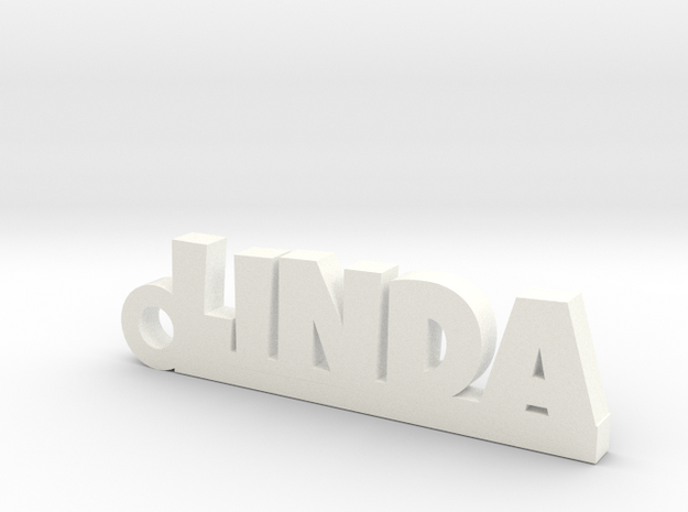LINDA_keychain_Lucky in White Processed Versatile Plastic