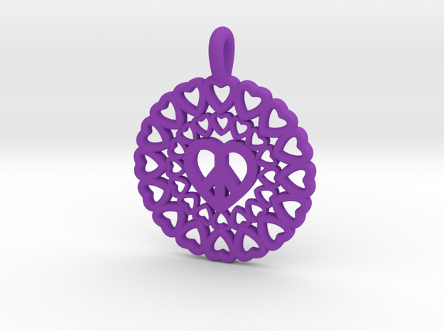 23 - Double Heart Circles in Purple Processed Versatile Plastic: Small