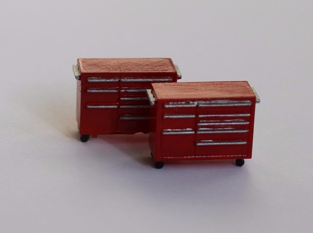 HO Scale 2x Snap-On Toolbox in Gray Fine Detail Plastic