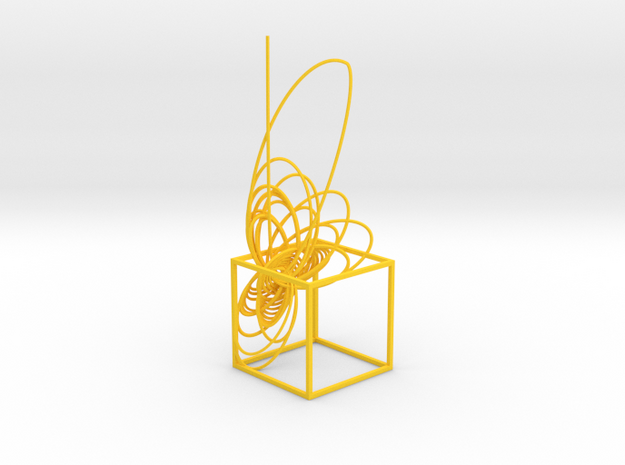 Cassini Prime - cube in Yellow Processed Versatile Plastic
