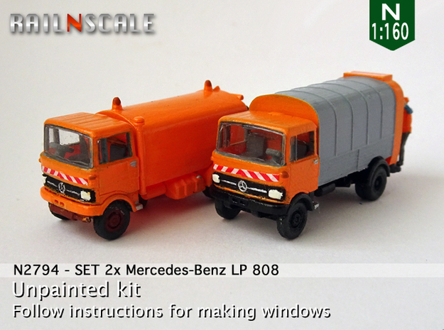 SET 2x Mercedes-Benz LP 808 (N 1:160) in Tan Fine Detail Plastic