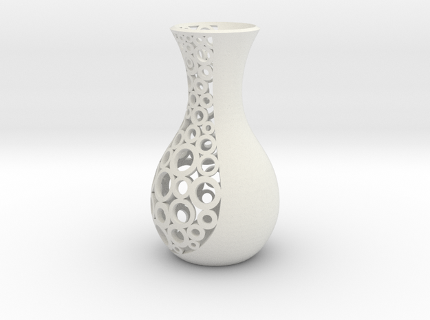 small open patterned vase 1 in White Natural Versatile Plastic