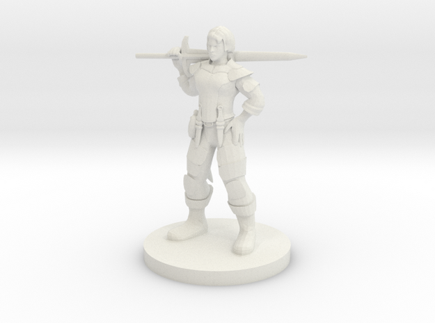 Heavy Weapon Lady Fighter in White Natural Versatile Plastic