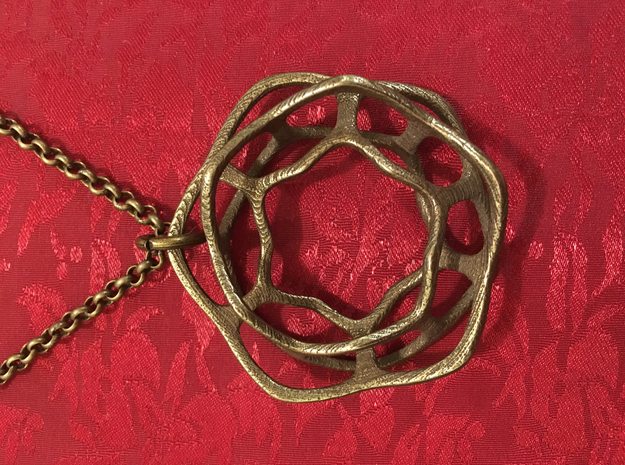 Hex Möbius, 48mm in Polished Bronze Steel