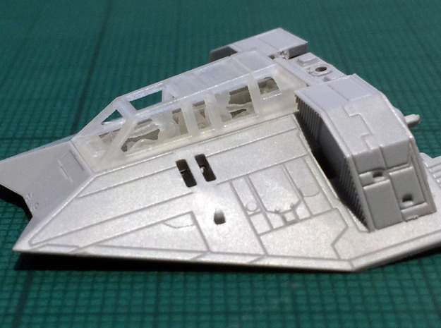 Snow speeder, Closed Canopy and Flaps, 1:144 in Clear Ultra Fine Detail Plastic