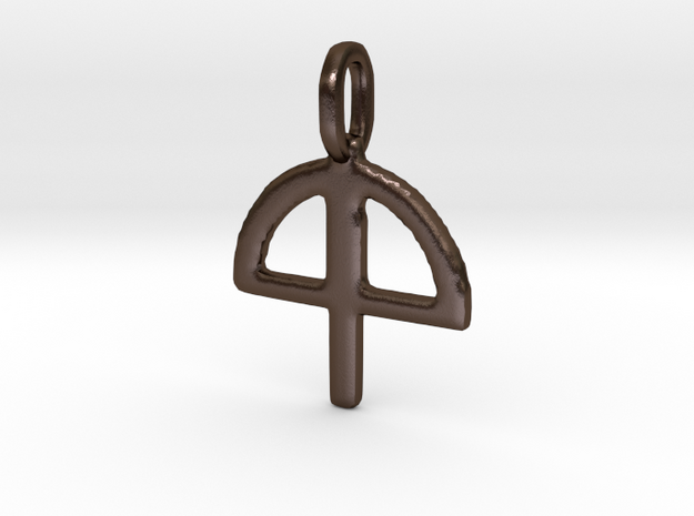 Lughnasadh Glyph Charm in Polished Bronze Steel