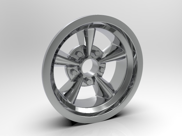 1:25 Front American Five Spoke Wheel in White Processed Versatile Plastic
