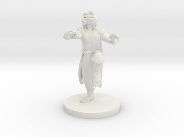 Dragonborn Male Monk in White Natural Versatile Plastic