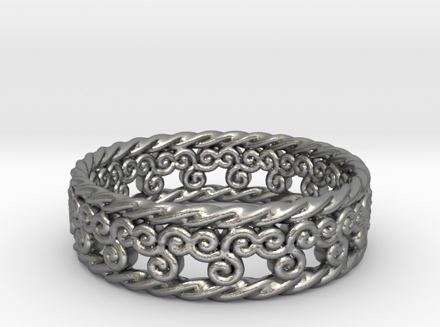 Triskelion Rope Ring Size 13 in Natural Silver