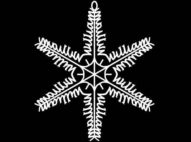 William snowflake ornament in White Natural Versatile Plastic