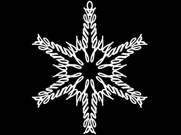 James snowflake ornament in White Natural Versatile Plastic