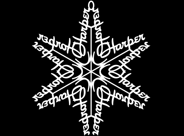 Harper snowflake ornament in White Natural Versatile Plastic