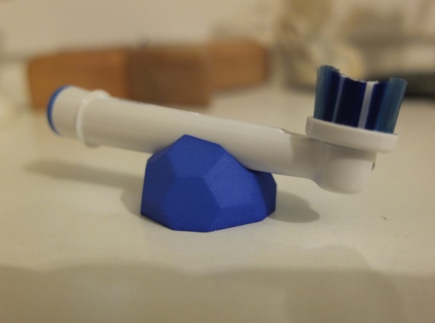 Low-Poly Toothbrush Holder in Blue Processed Versatile Plastic