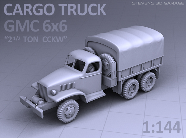 CARGO TRUCK - GMC CCKW 6x6 in Smooth Fine Detail Plastic