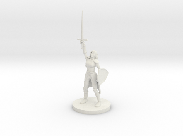 Female Elf Paladin / Cleric with Sunblade in White Natural Versatile Plastic
