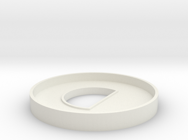 HIC 40mm Ring with D in White Natural Versatile Plastic
