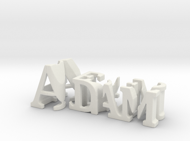3dWordFlip: Adam/Reyes in White Natural Versatile Plastic
