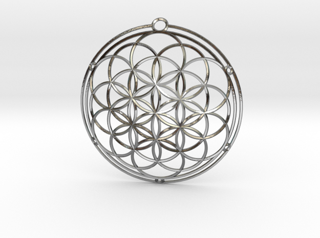 Flower of life in Polished Silver