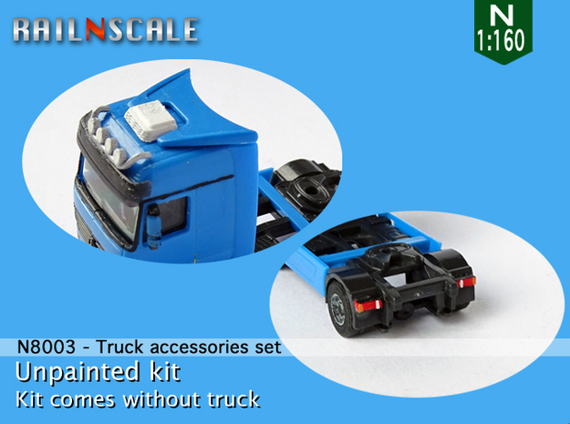Truck accessories set (N 1:160) in Smooth Fine Detail Plastic