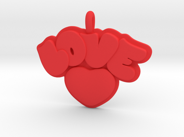 36- LOVE BUBBLES -HEART  in Red Processed Versatile Plastic: Small