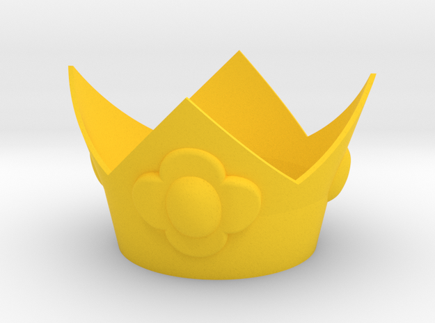 Flower Princess Crown in Yellow Processed Versatile Plastic