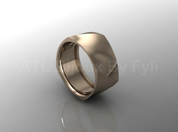 Band with Twisted Cushion Shape. in 14k Rose Gold Plated Brass: 8.5 / 58