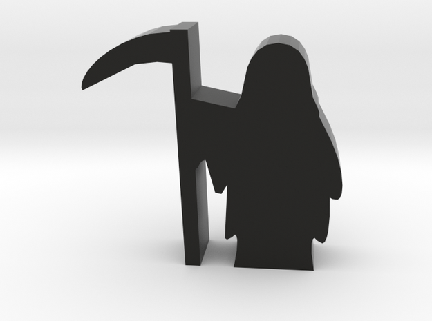 Game Piece, Grim Reaper Meeple in Black Natural Versatile Plastic