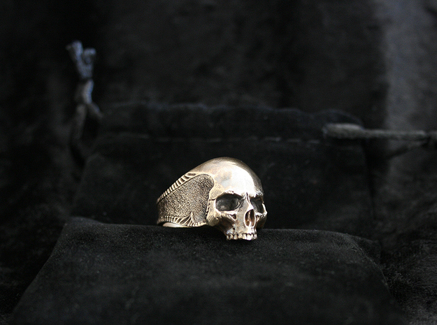 Silver Skull in Natural Brass