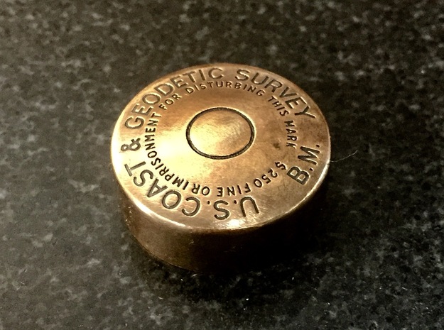 Benchmark Pipe Cap - early type with center mark in Natural Bronze