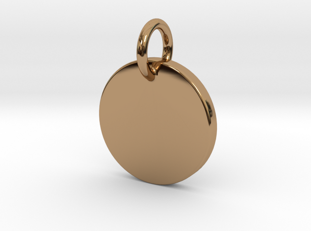 Initial Pendant - Round in Polished Brass